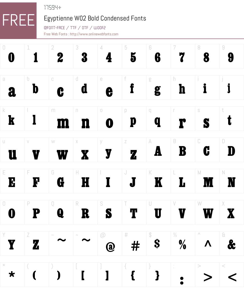 Egyptienne Font Screenshots