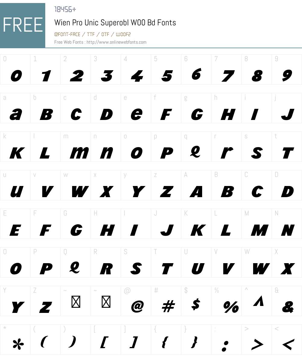 WienProUnicSuperoblW00-Bold Font Screenshots