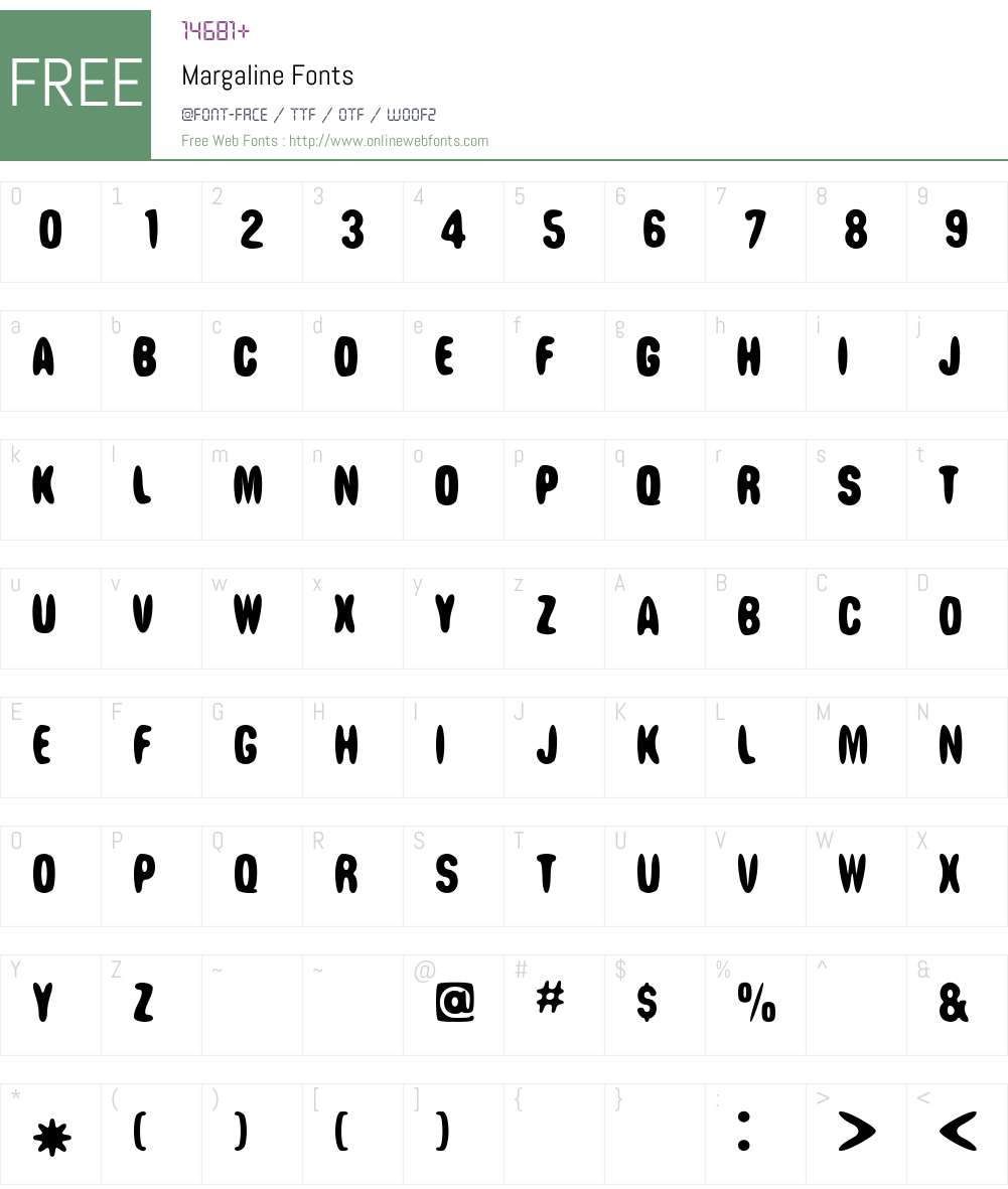 Margaline Font Screenshots