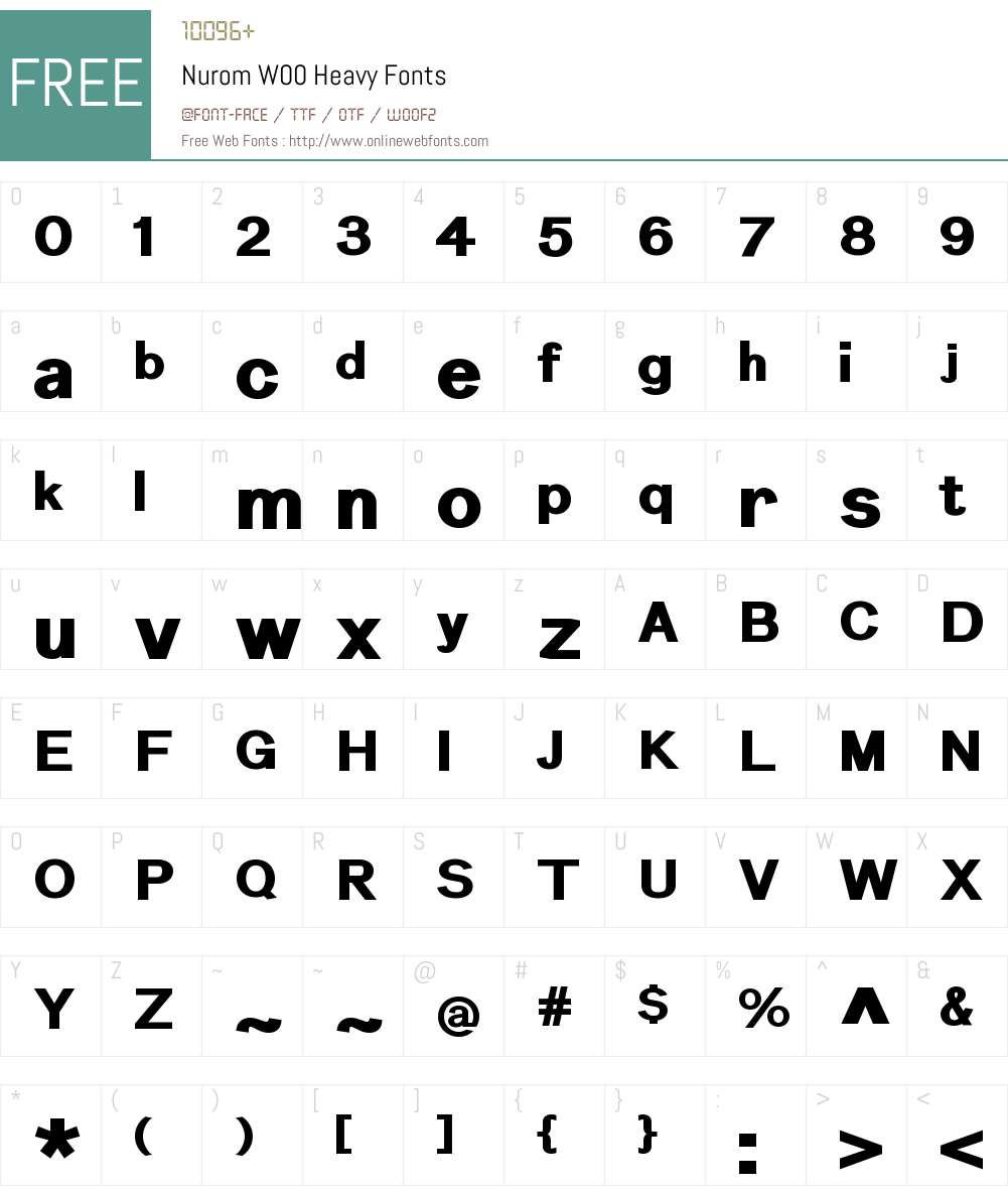 NuromW00-Heavy Font Screenshots