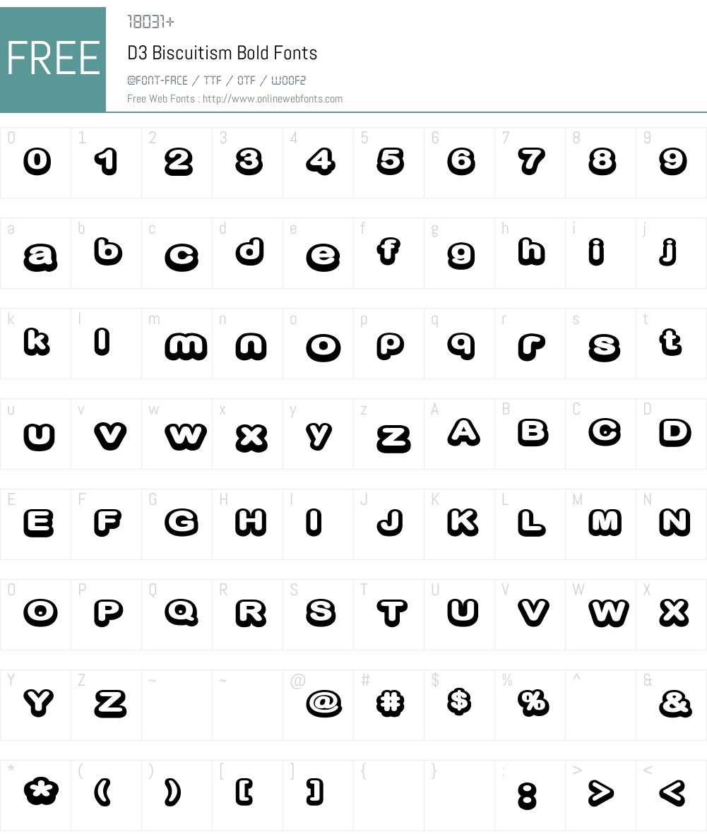 D3 Biscuitism Bold Font Screenshots