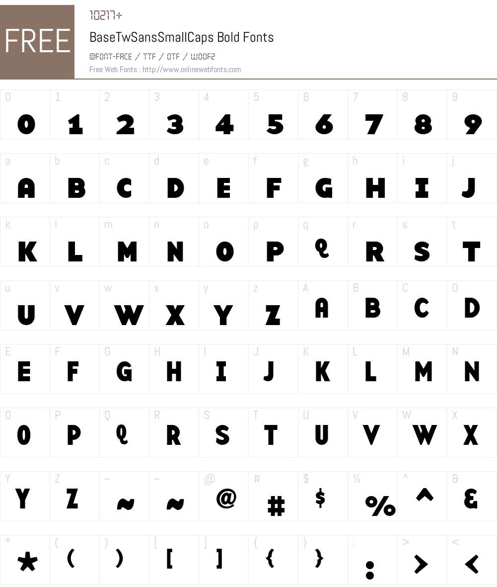 BaseTwSansSmallCaps Font Screenshots