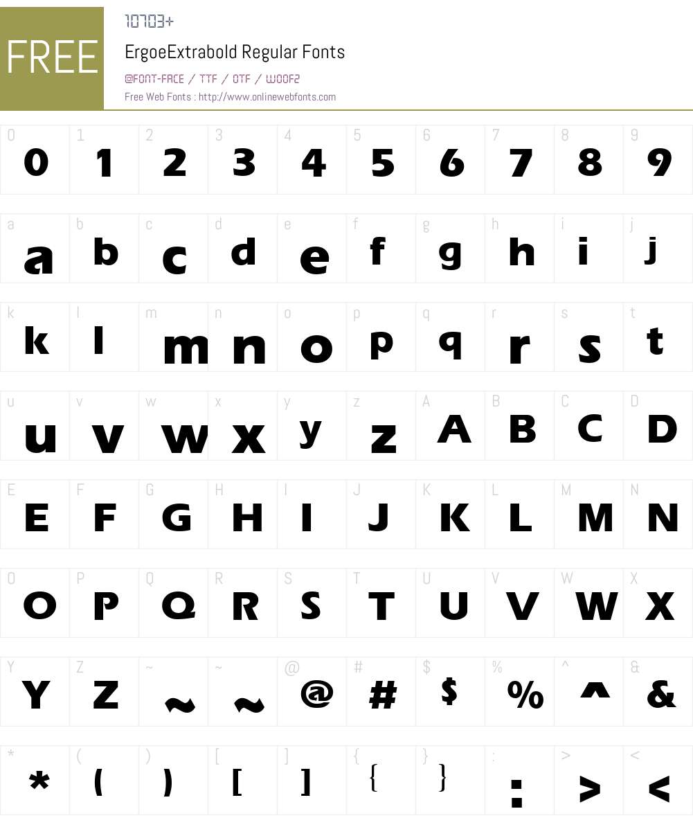 ErgoeExtrabold Font Screenshots