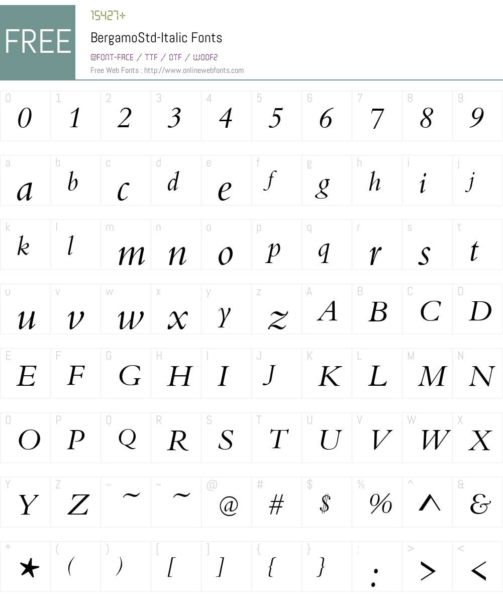 Bergamo Std Font Screenshots