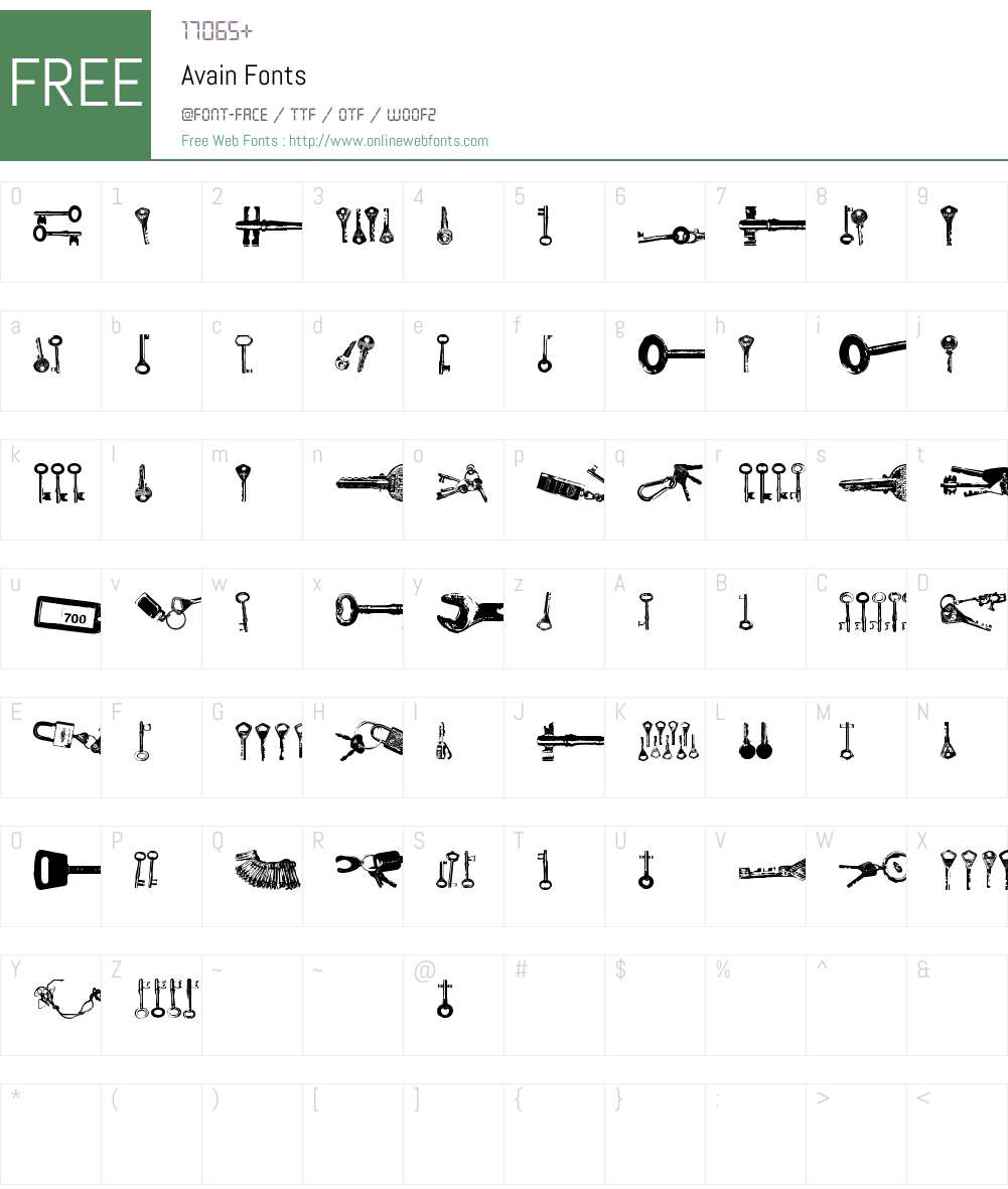 Avain Font Screenshots