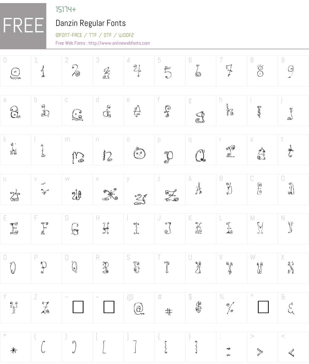 Danzin Font Screenshots