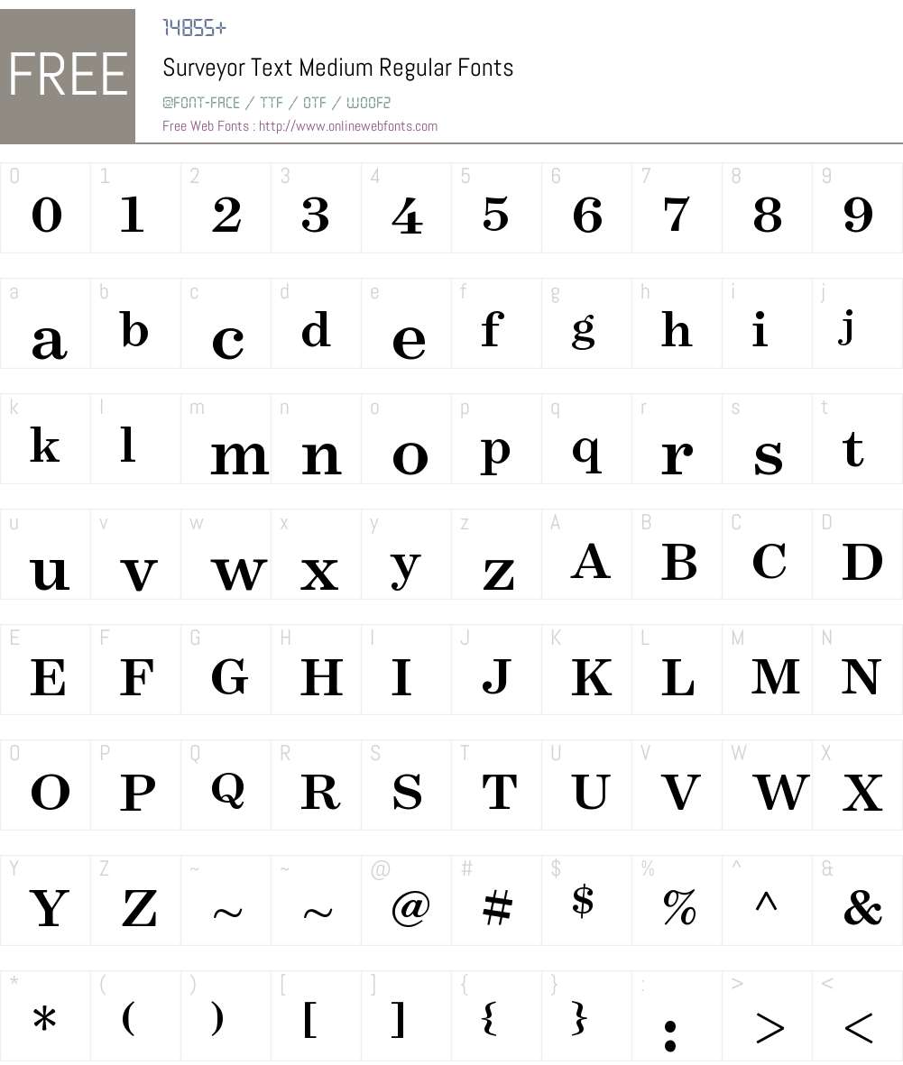 Surveyor Text Medium Font Screenshots