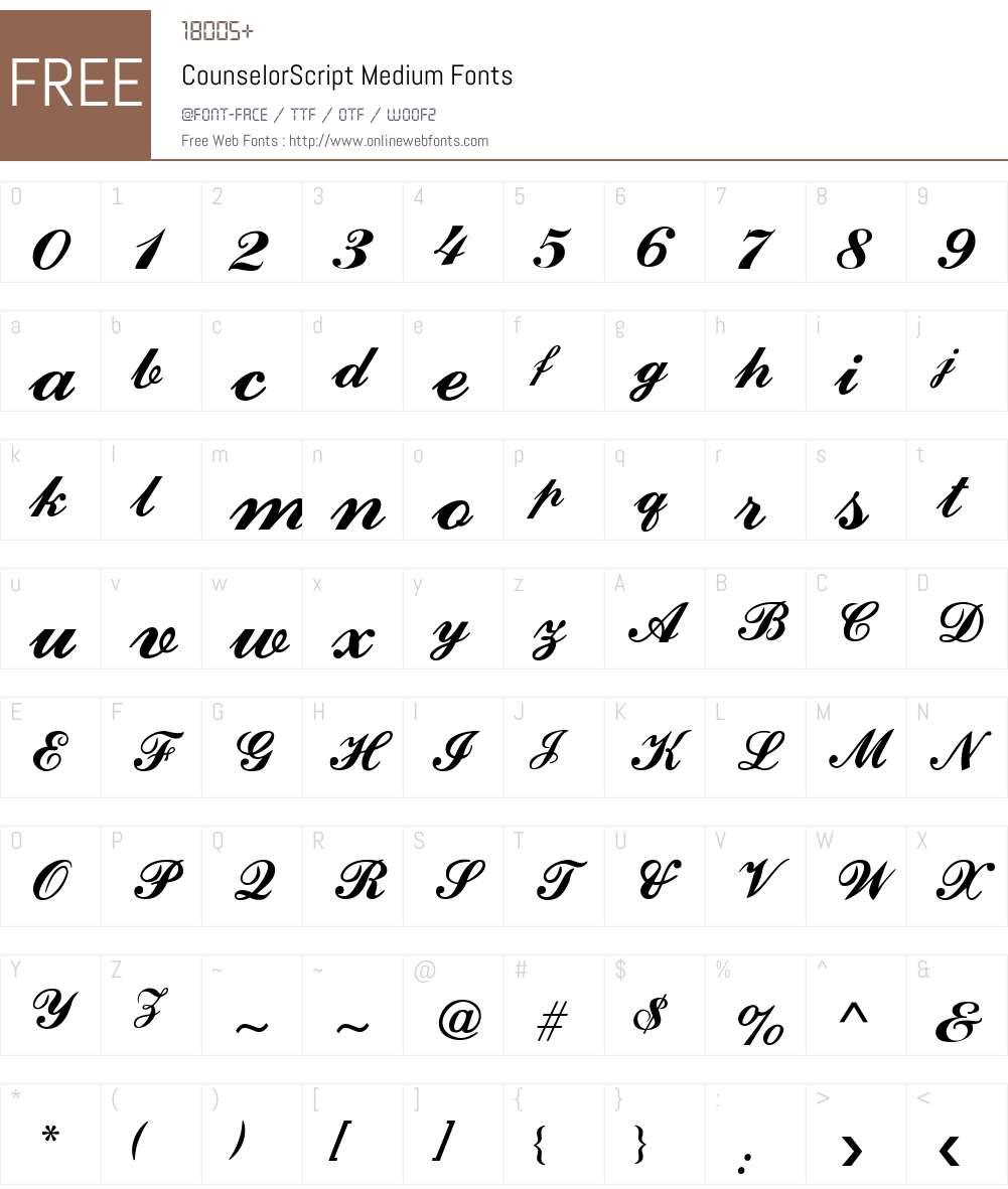 CounselorScript Font Screenshots
