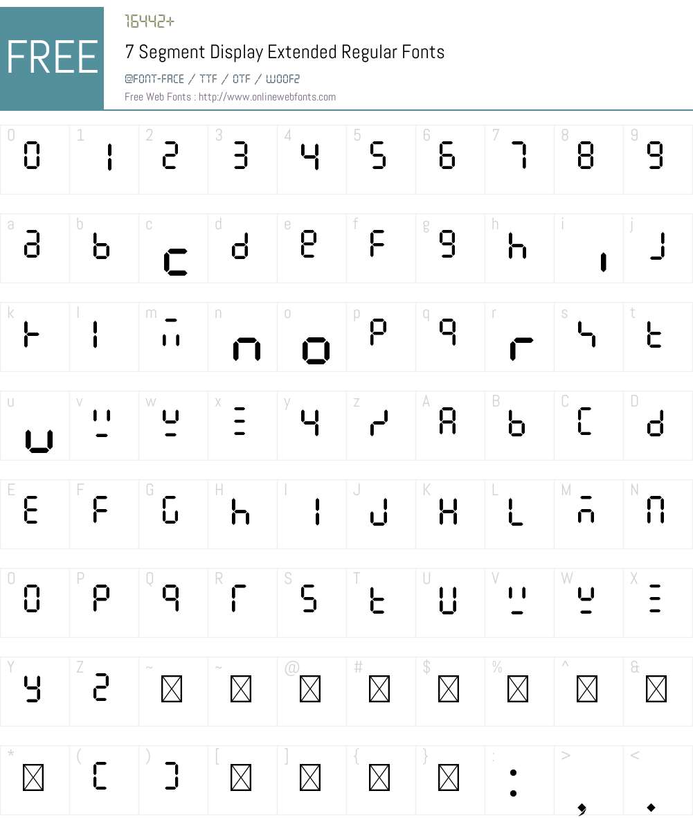 7 Segment Display Extended 1.0 Fonts Free Download - OnlineWebFonts.COM