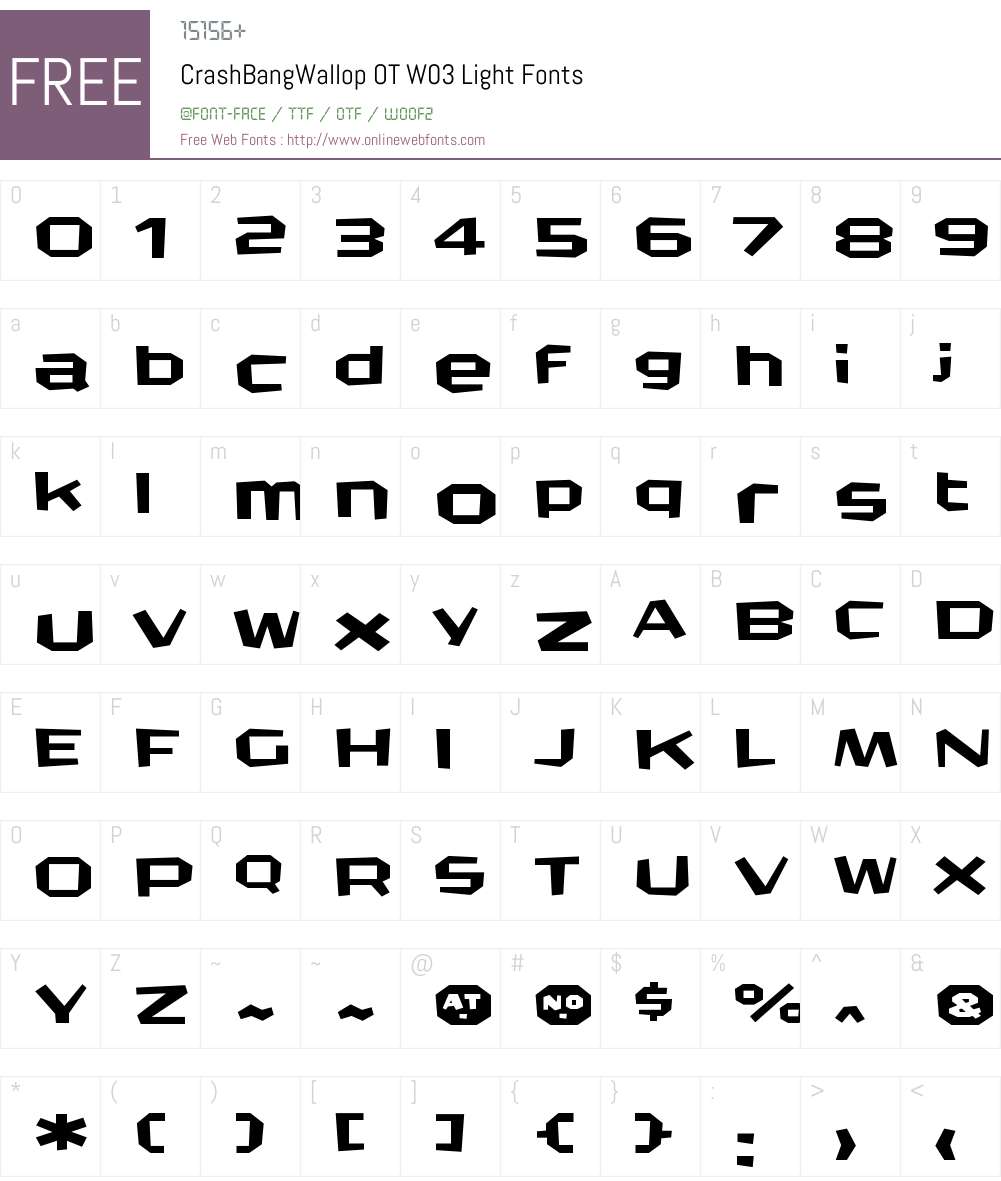 FF CrashBangWallop Font Screenshots