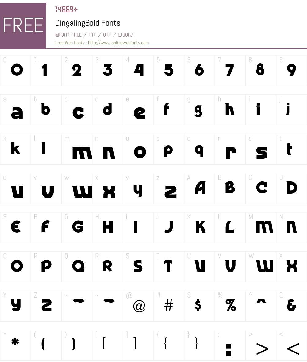Dingaling Font Screenshots