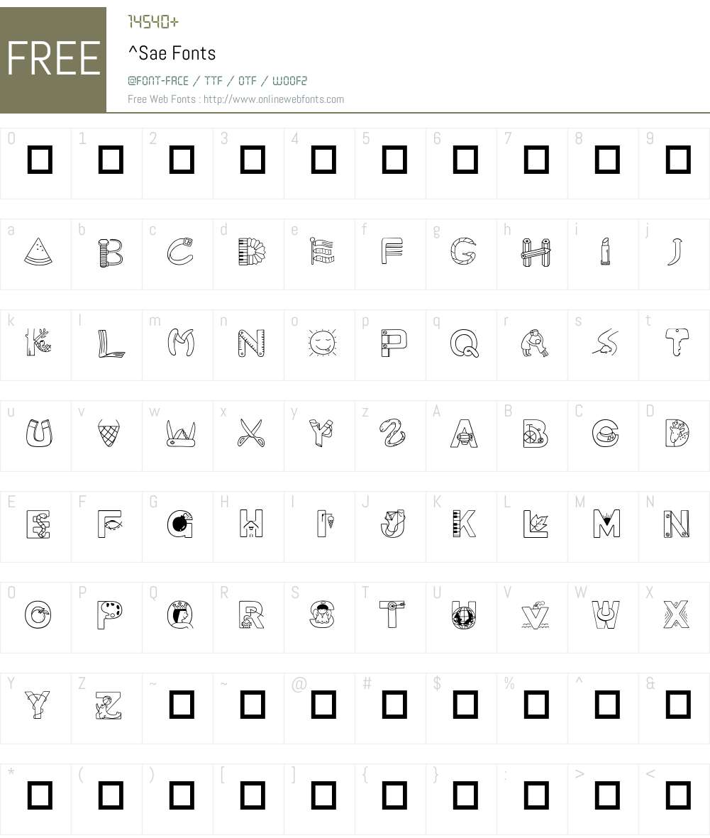 ^Sae Font Screenshots