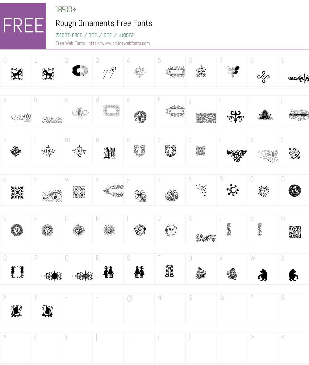 Rough Ornaments Free Font Screenshots