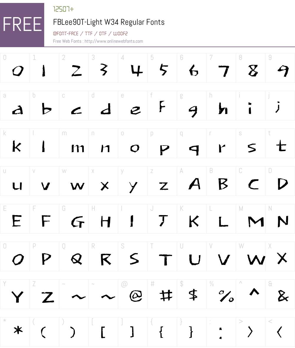 FBLee90T-LightW34-Regular Font Screenshots