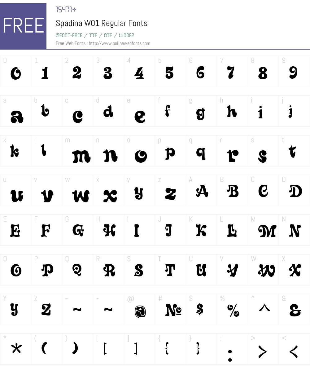 Spadina Font Screenshots