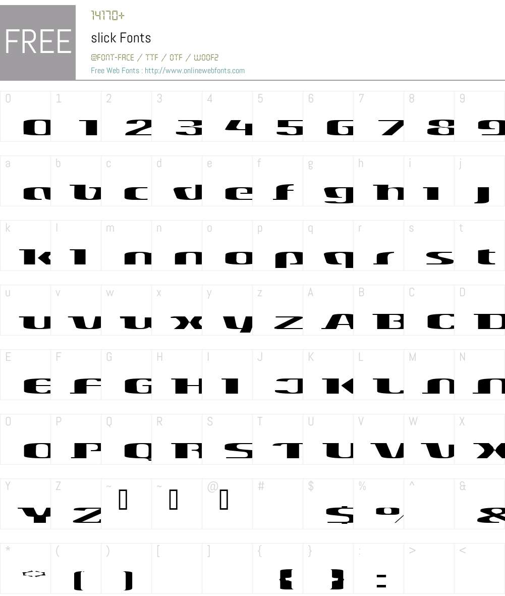 slick Font Screenshots