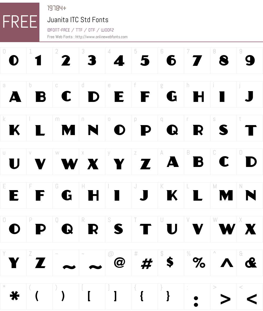 Juanita ITC Std Font Screenshots