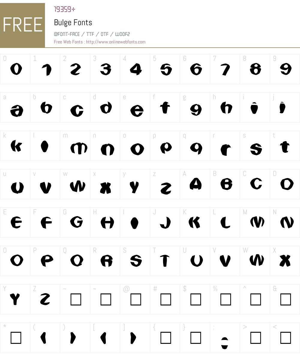 Bulge Font Screenshots