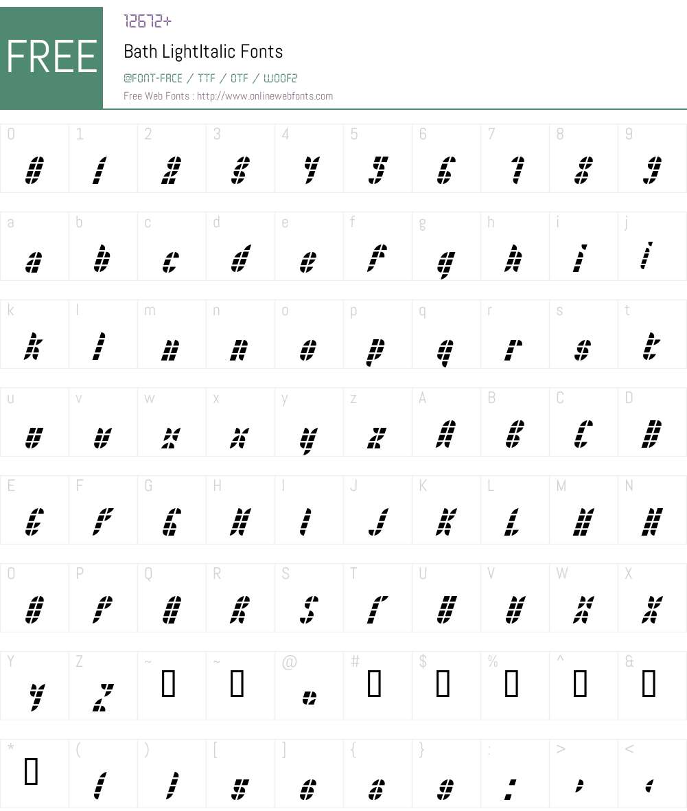 Bath Font Screenshots