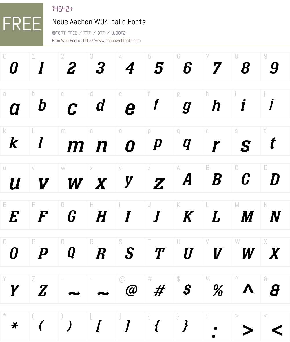 Neue Aachen Font Screenshots