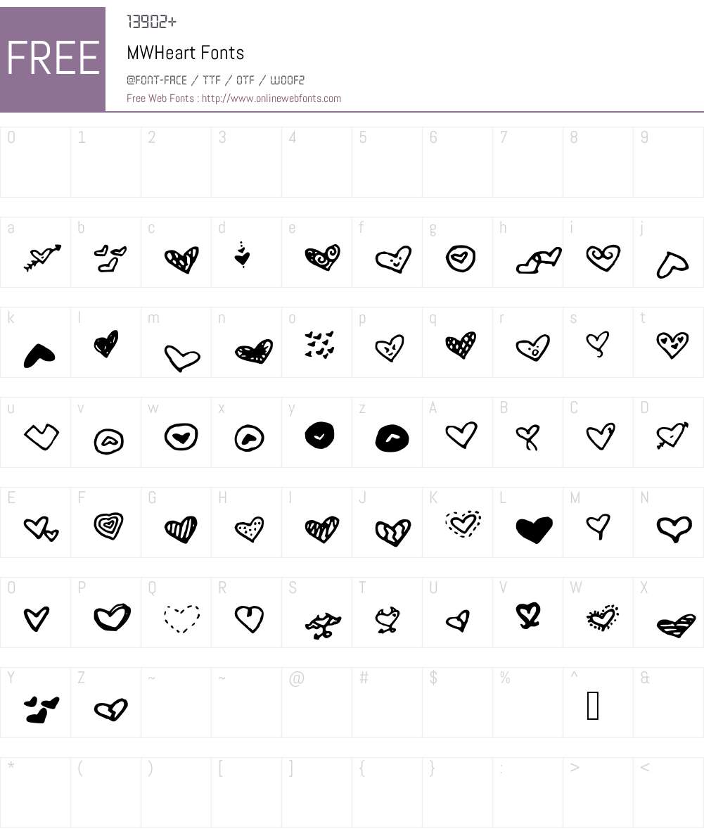 MWHeart Font Screenshots