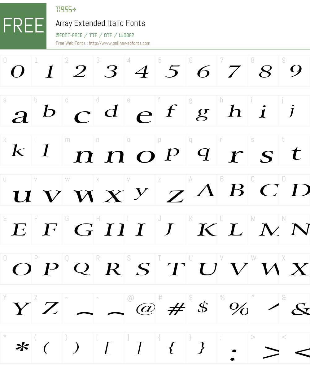 Array Extended Font Screenshots