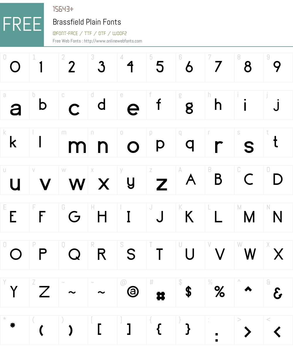 Brassfield Font Screenshots