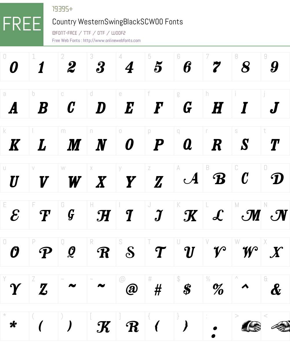 CountryWesternSwingBlackSCW00 Font Screenshots