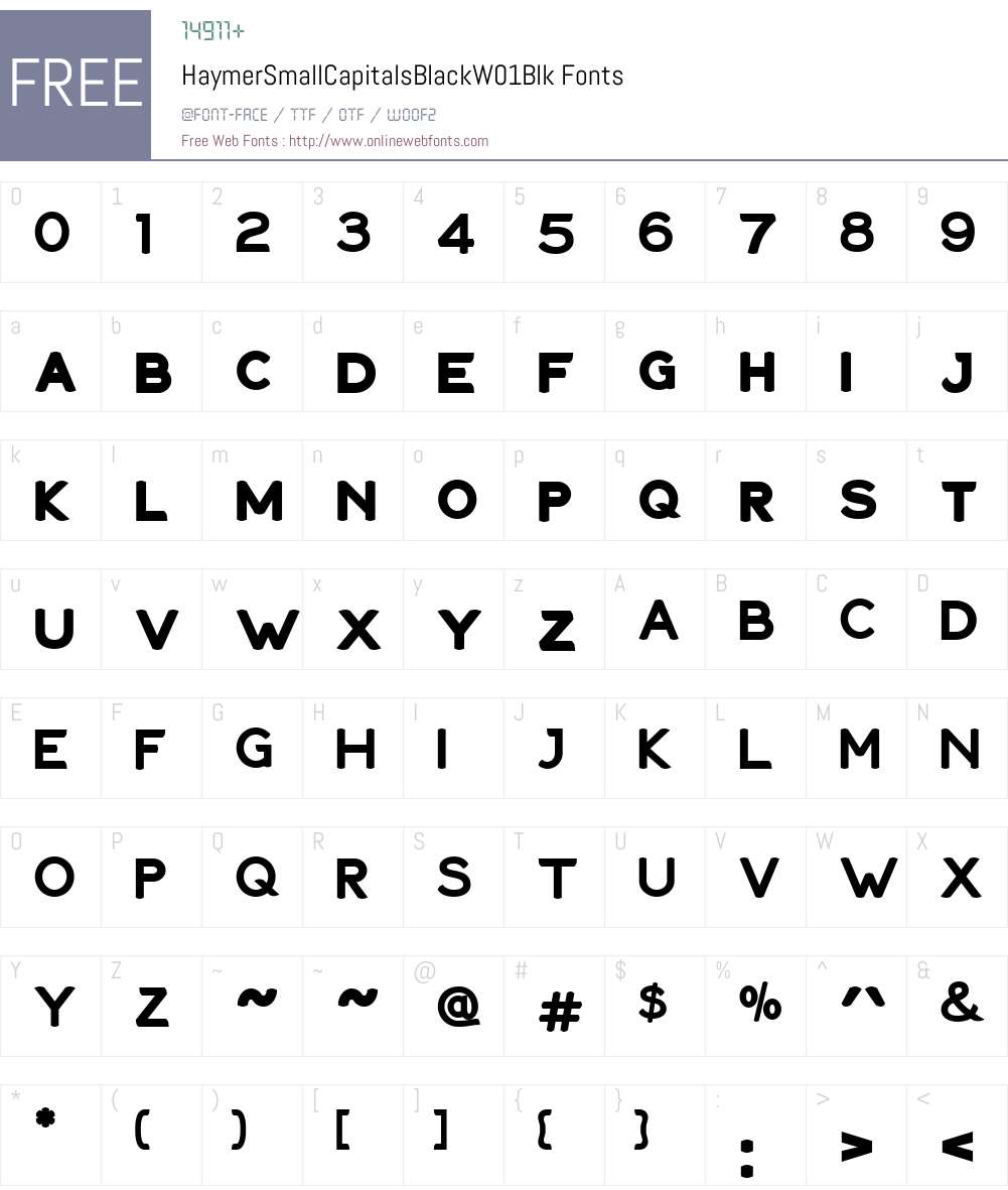 HaymerSmallCapitalsBlackW01-Blk Font Screenshots