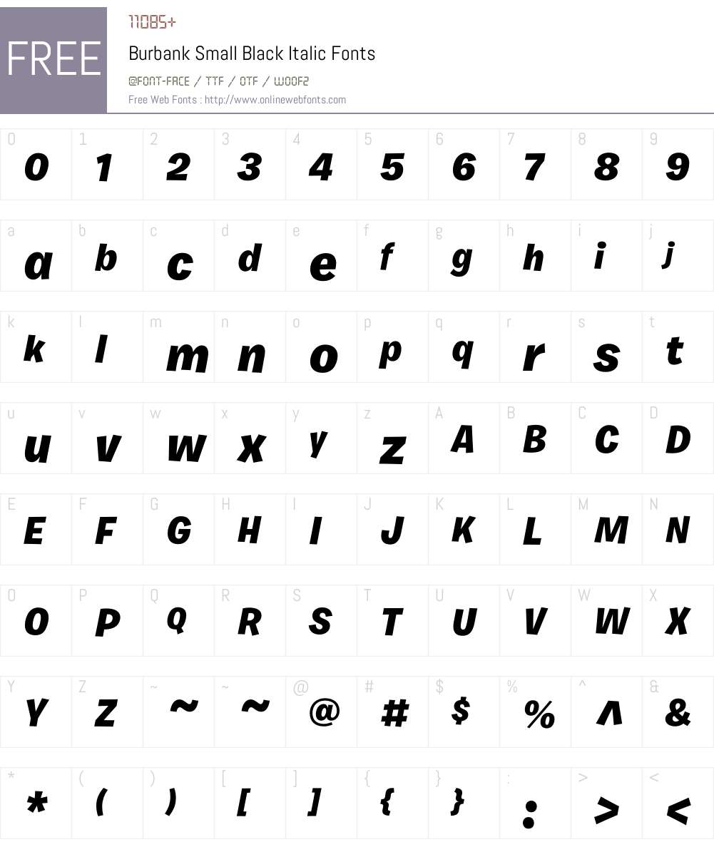 Burbank Small Font Screenshots