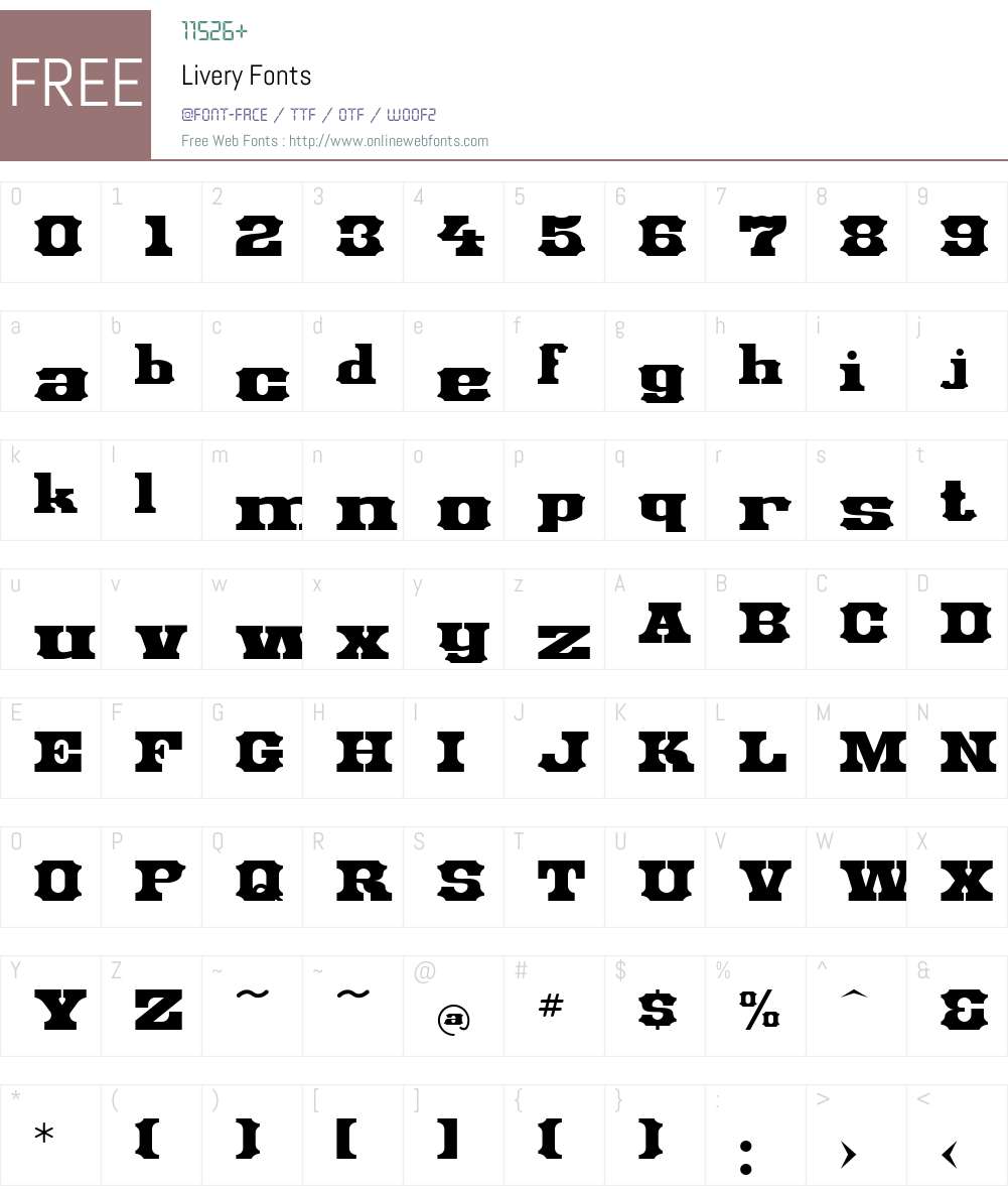 LiveryW01-Reg Font Screenshots