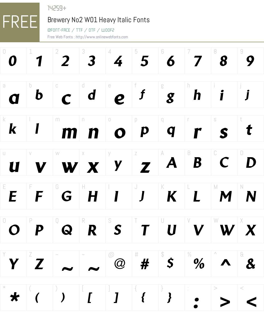 BreweryNo2W01-HeavyIt Font Screenshots
