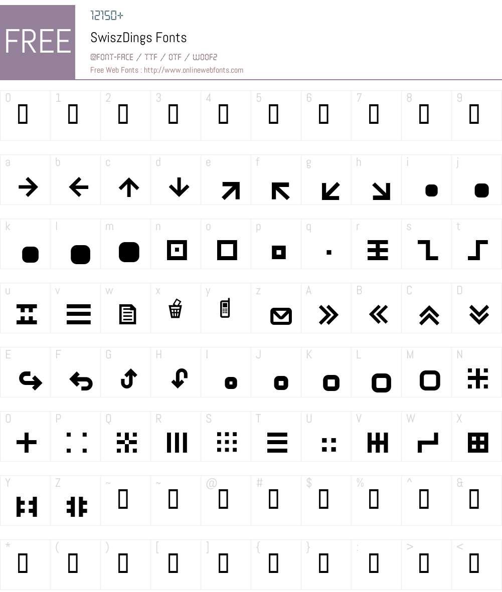 SwiszDings Font Screenshots