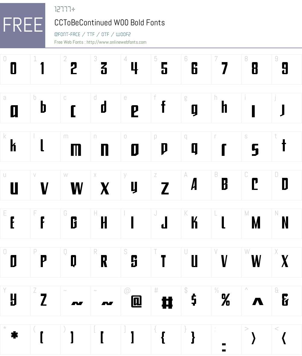 CCToBeContinuedW00-Bold Font Screenshots