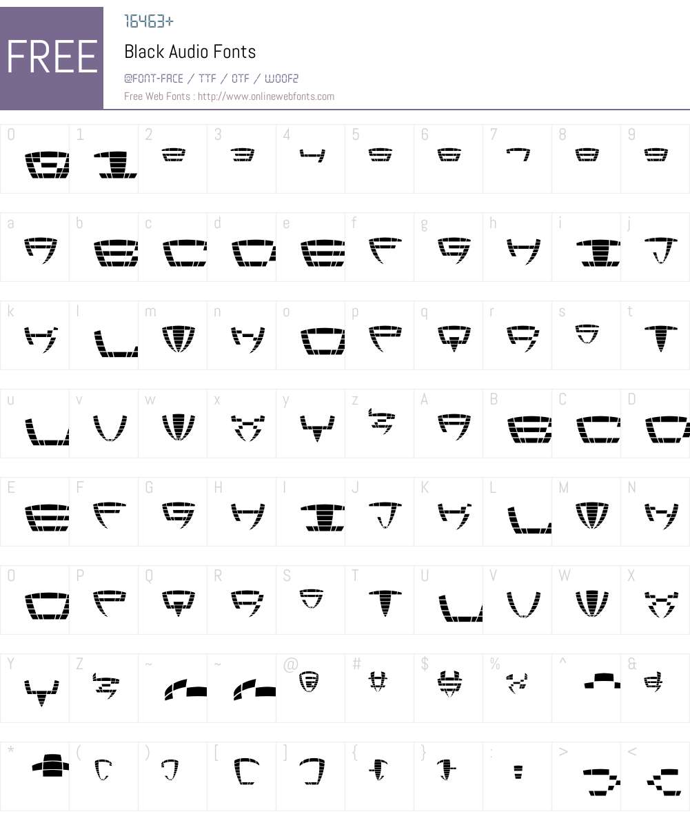 Black Audio Font Screenshots