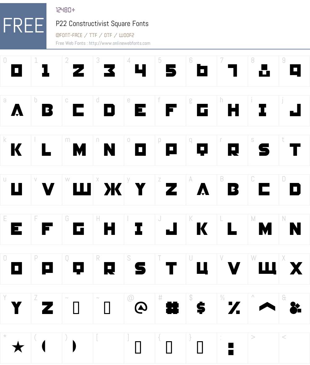 P22 Constructivist Font Screenshots