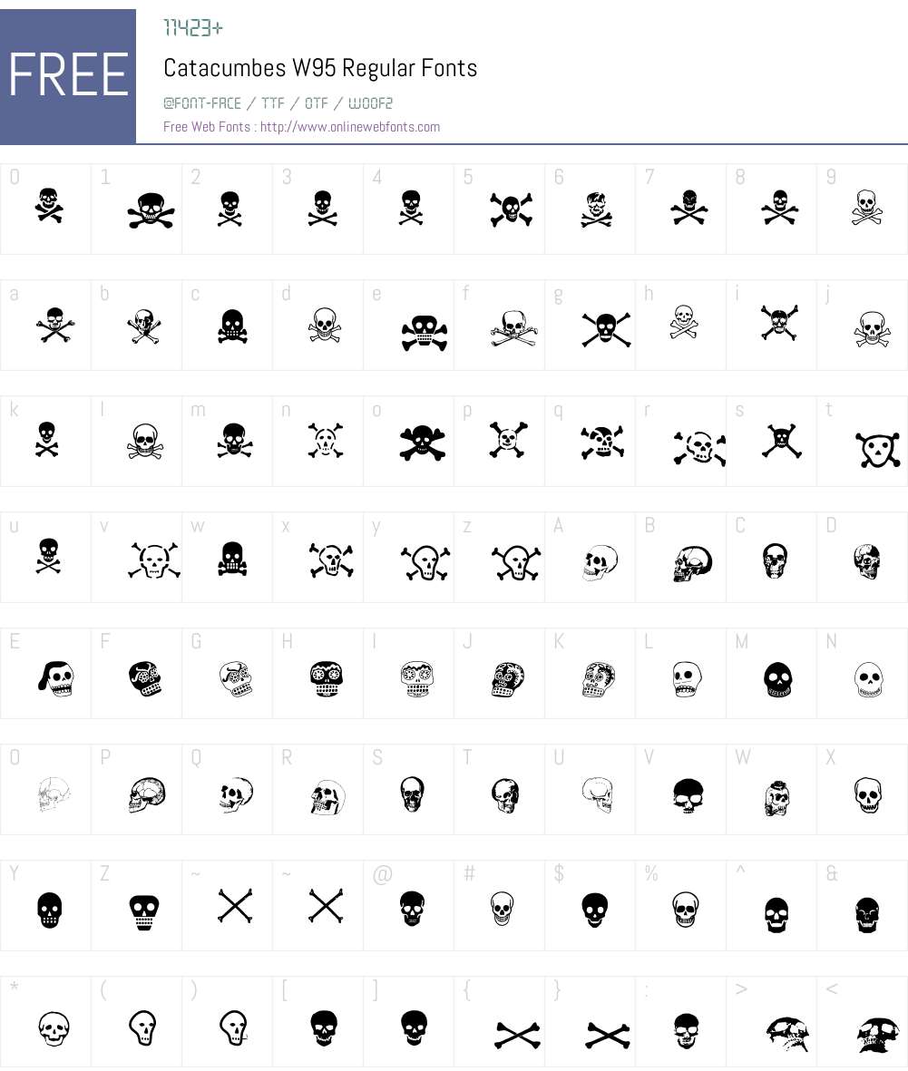 CatacumbesW95-Regular Font Screenshots