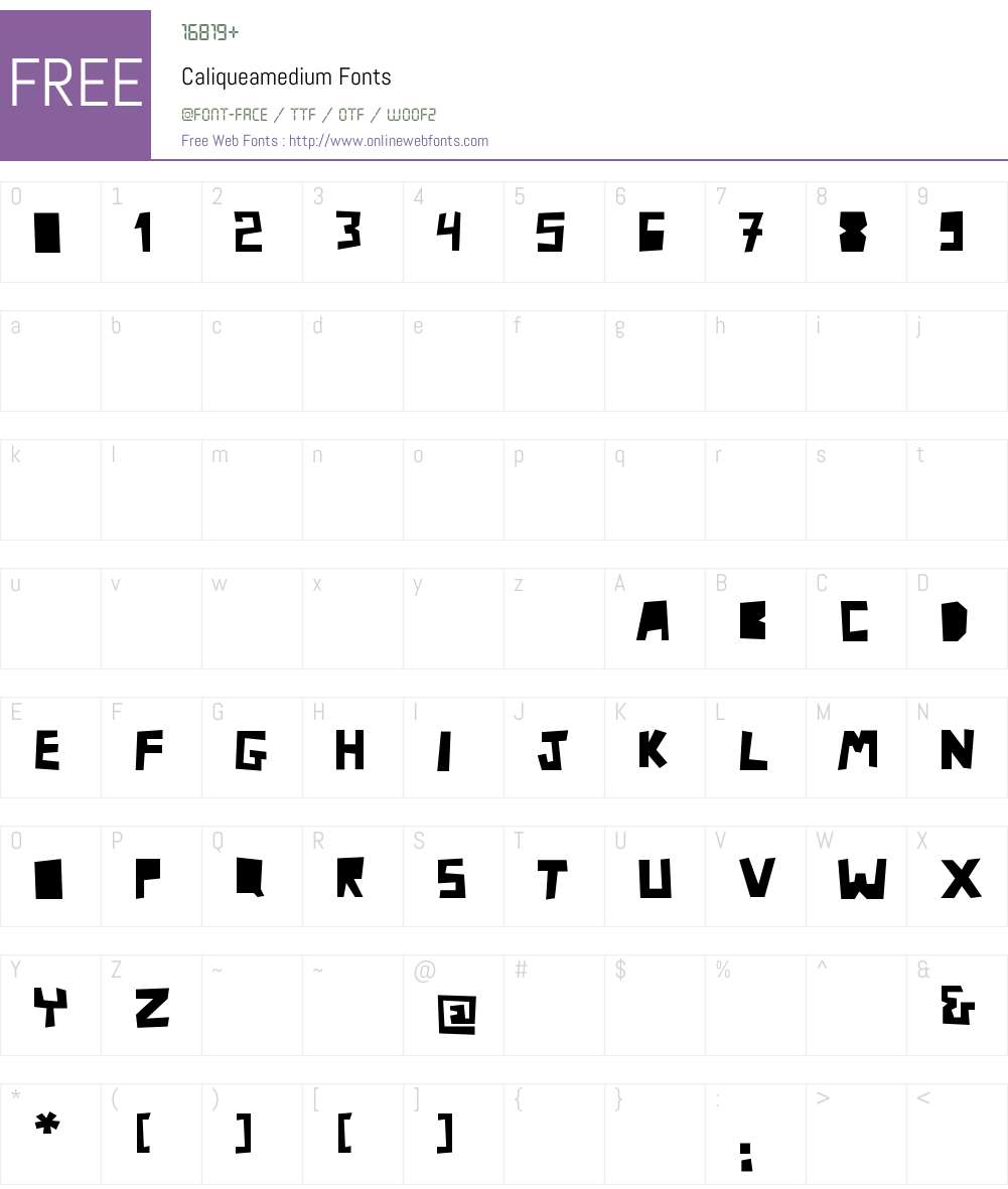 Caliquea Font Screenshots