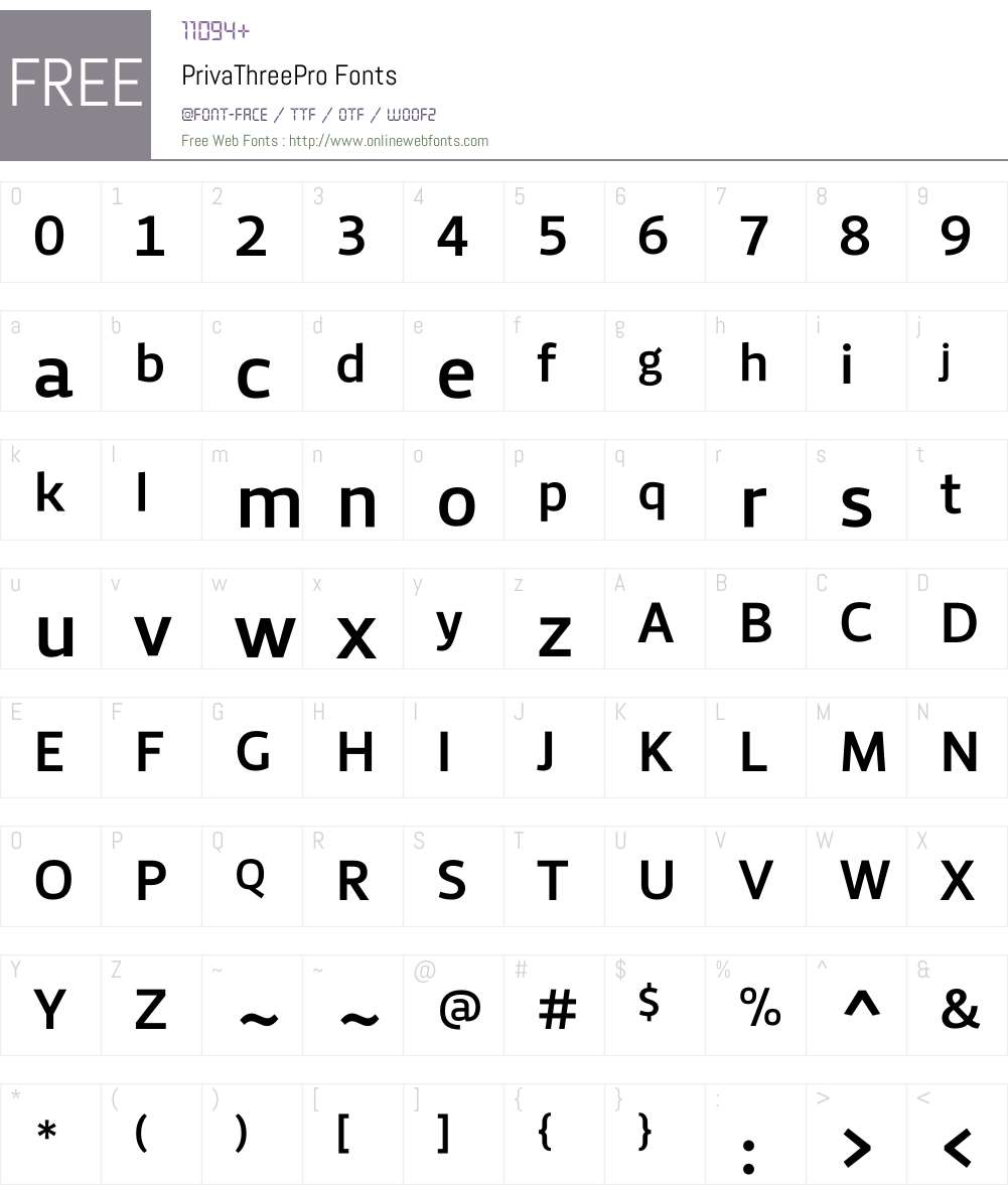 PrivaThreePro Font Screenshots
