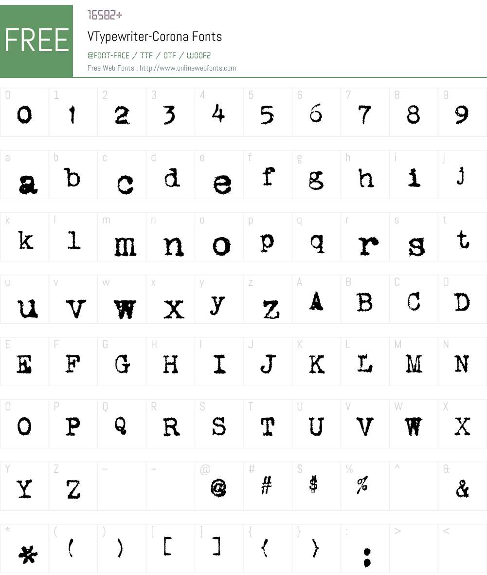 VTypewriter Font Screenshots