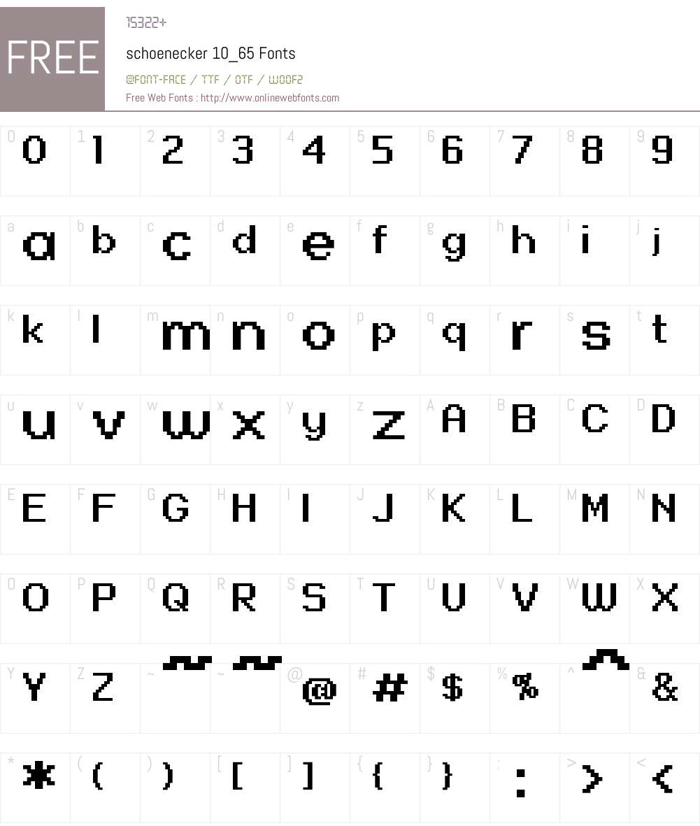 schoenecker 10_65 Font Screenshots