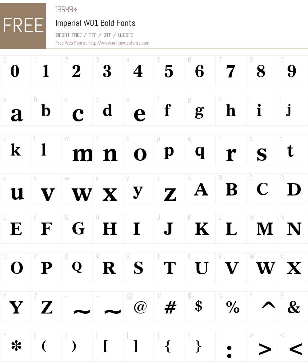 ImperialW01-Bold Font Screenshots
