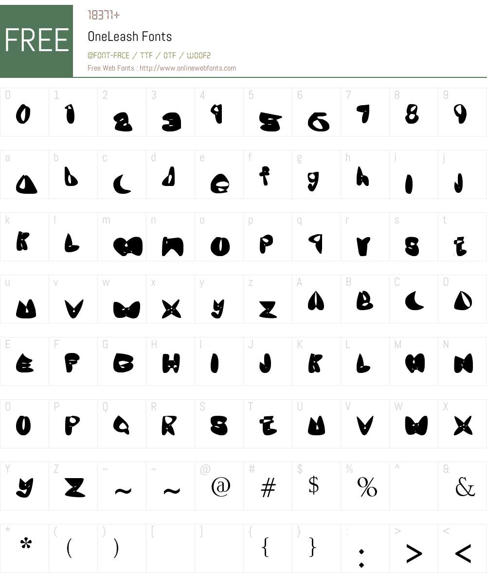 OneLeash Font Screenshots