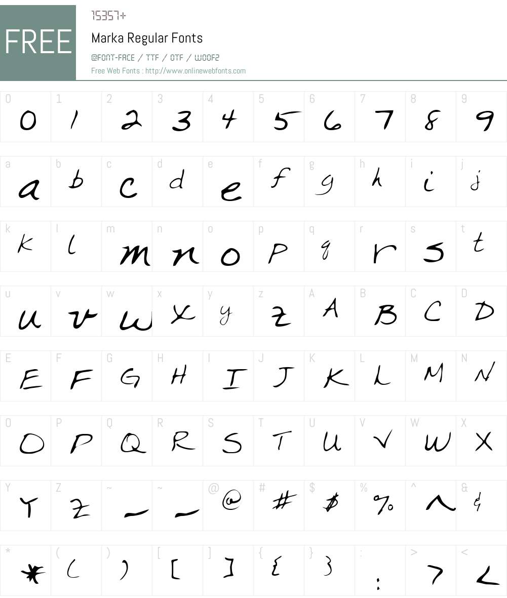 Marka Font Screenshots