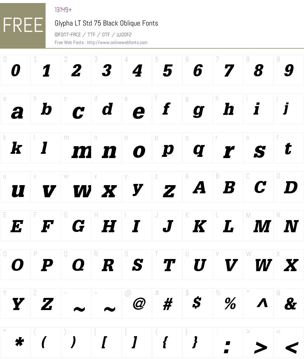 Glypha LT Std Font Screenshots