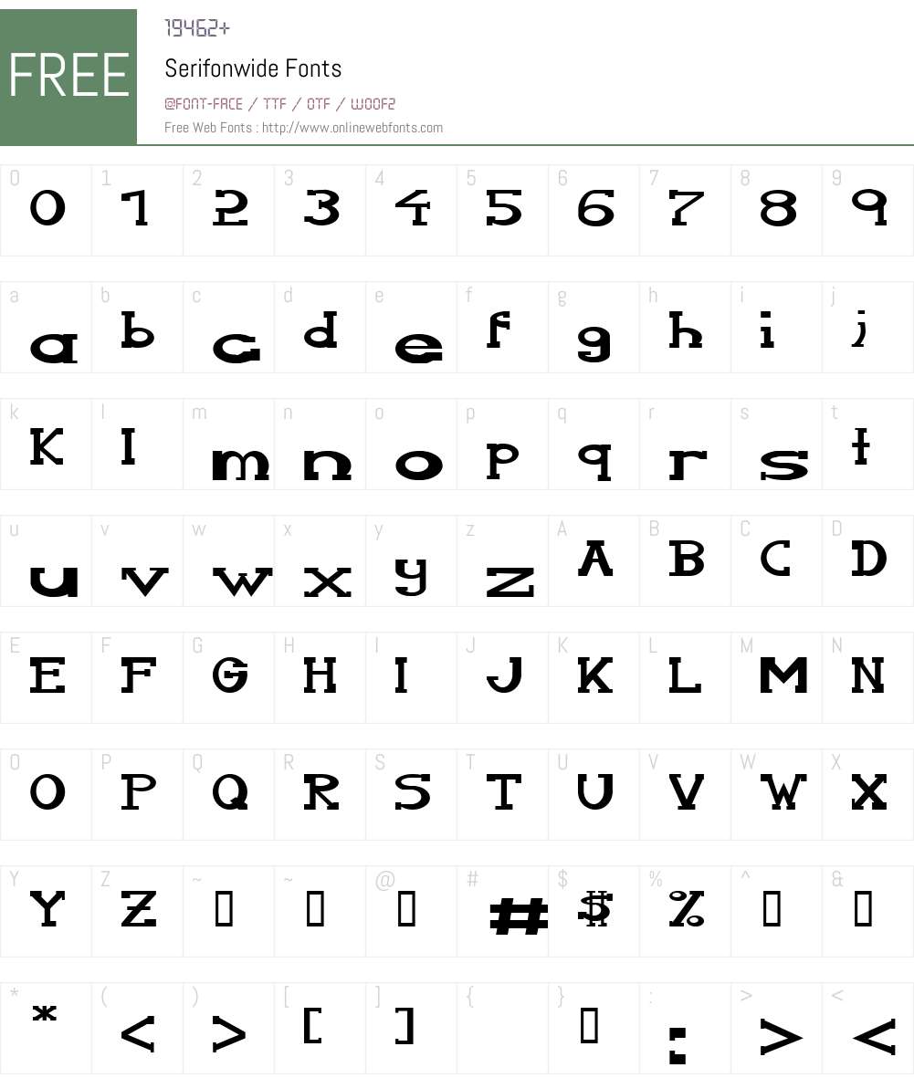 Serifonwide Font Screenshots