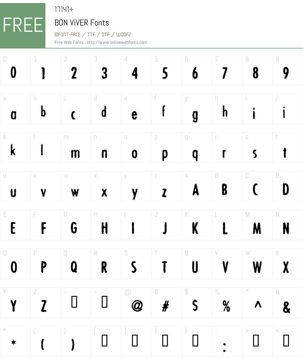 BON ViVER Font Screenshots