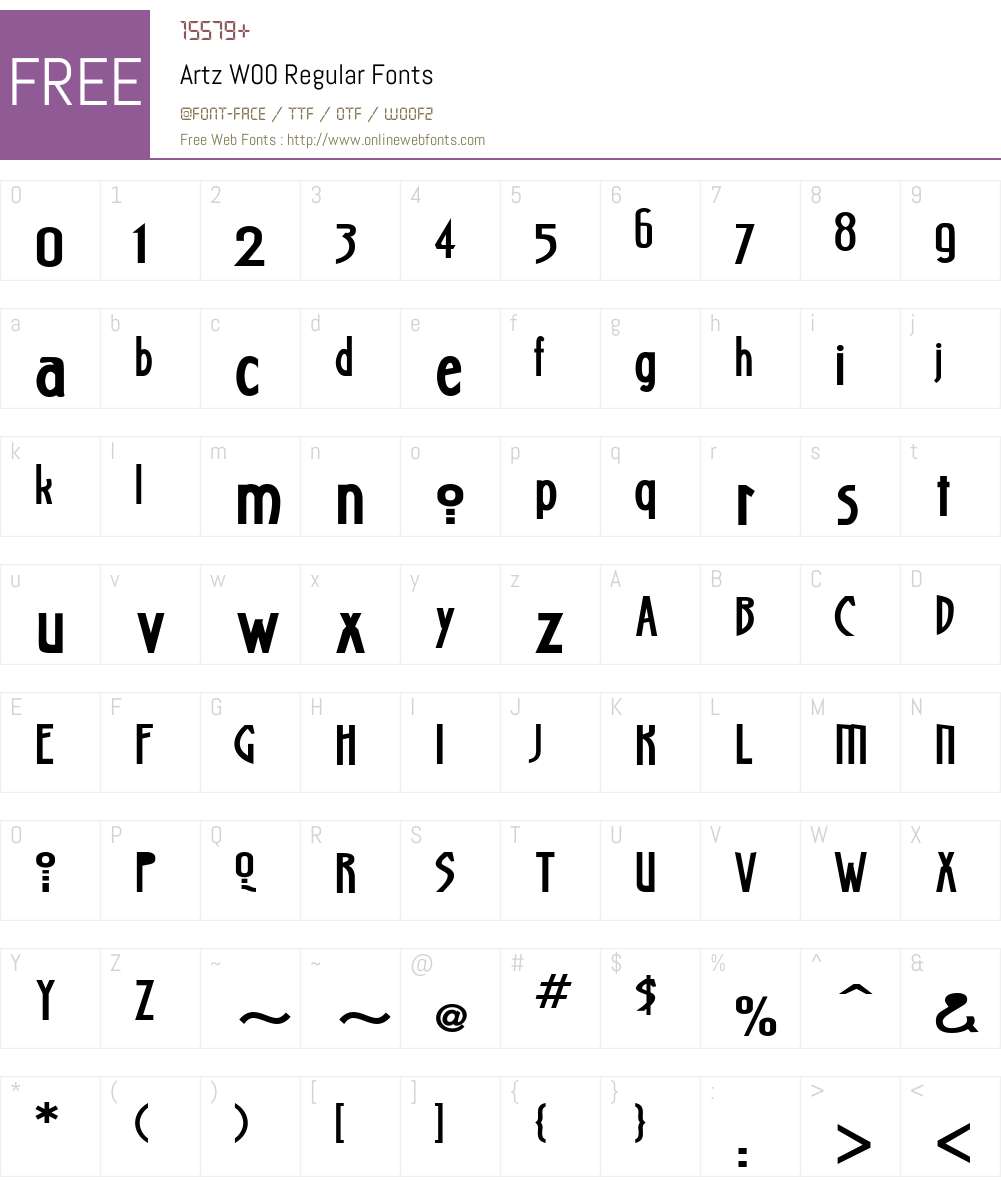 Artz Font Screenshots