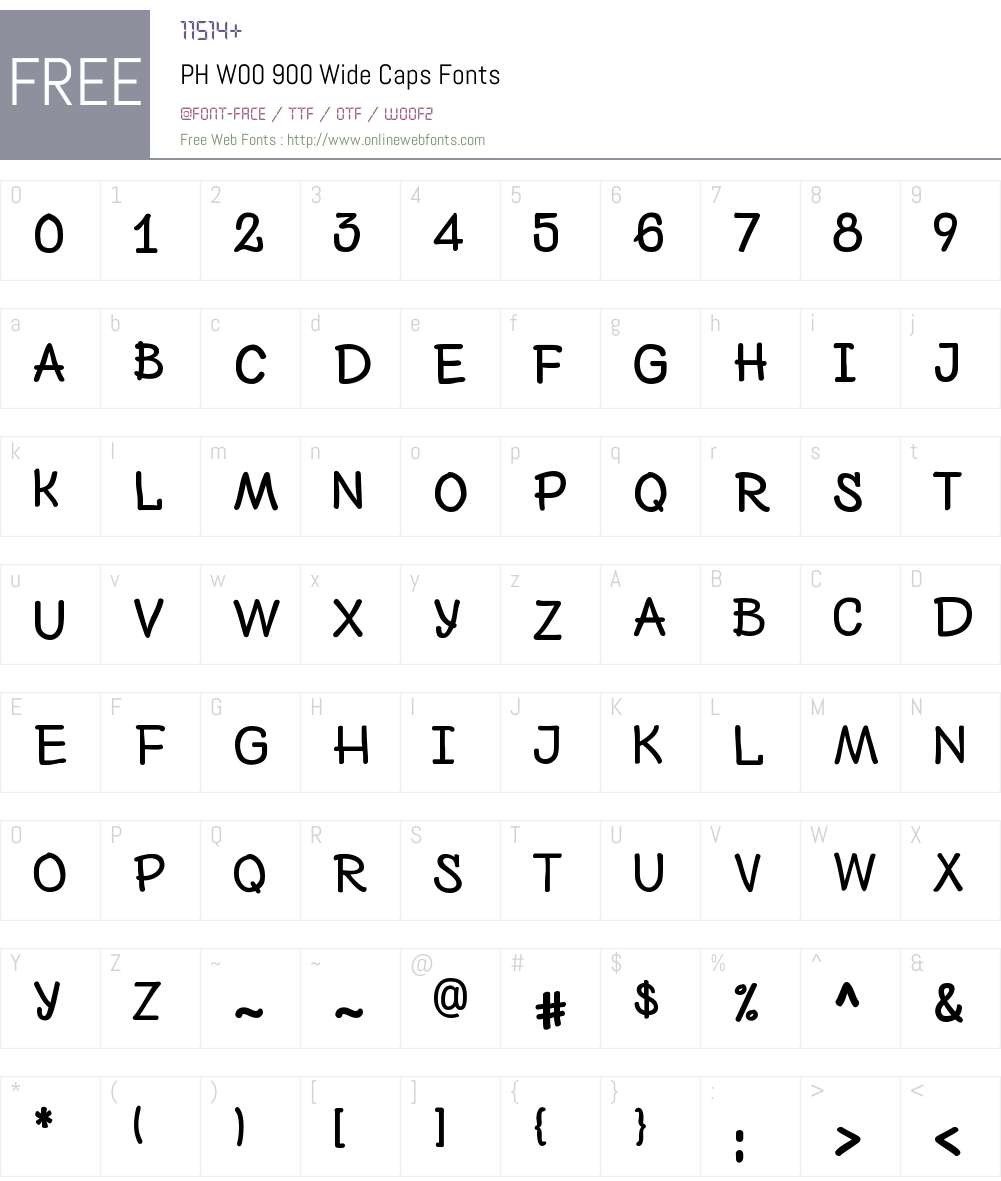 PHW00-900WideCaps Font Screenshots