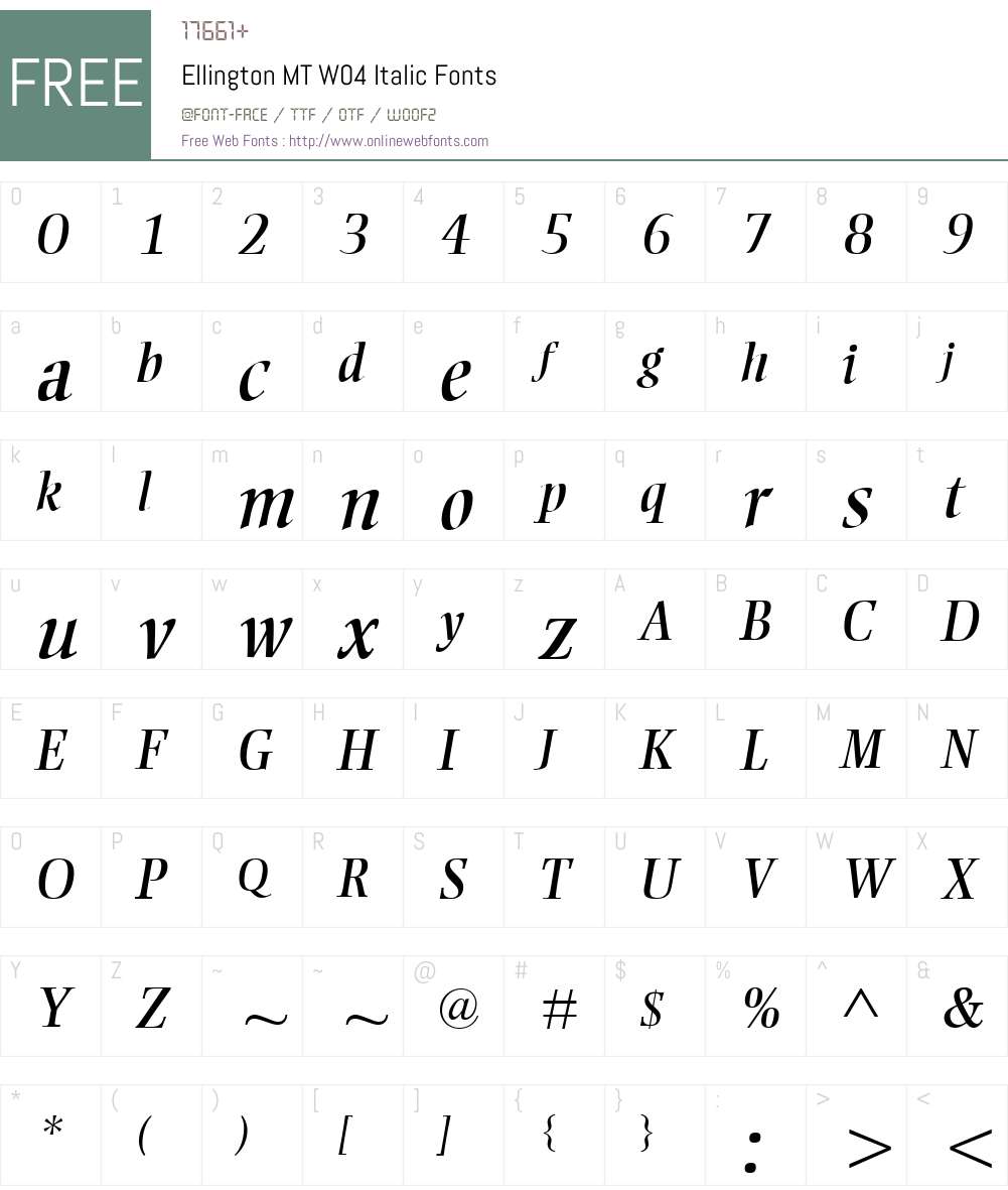 Ellington Font Screenshots